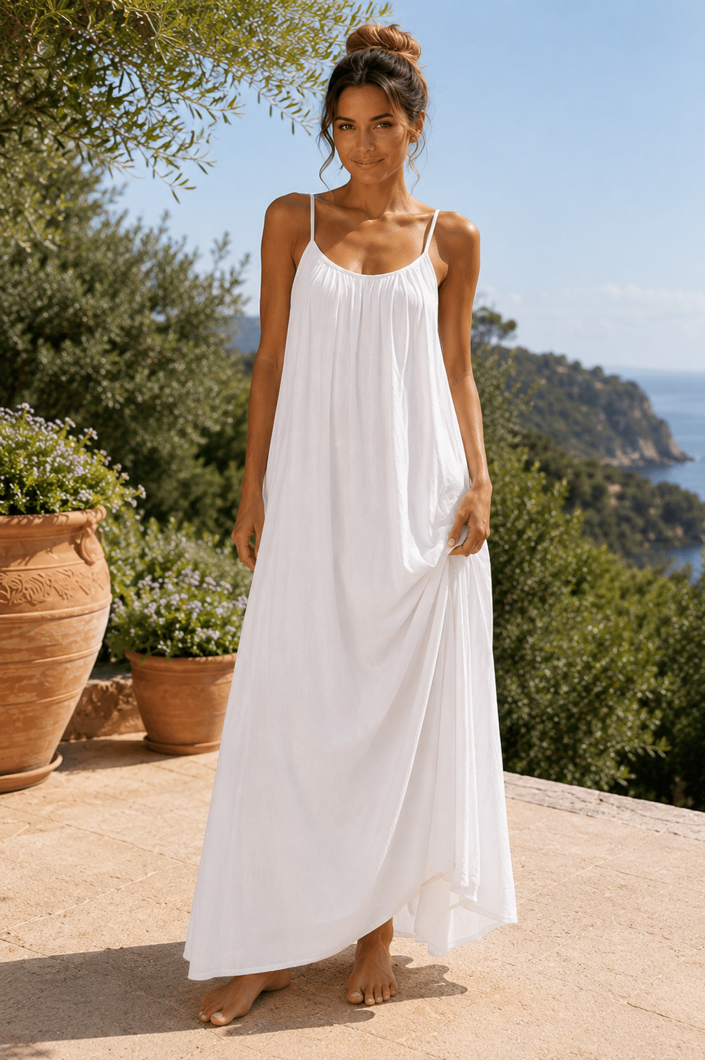 Vestido Aura Riviera | Vestido largo fluido con espalda descubierta