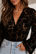 Blusa Berthe Noir Lace