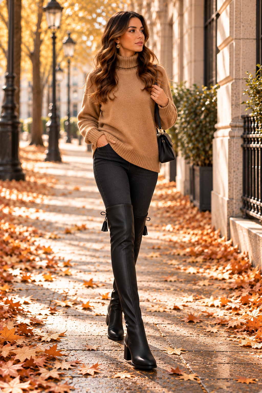 Botas mosqueteras Alessia con vaqueros pitillo
