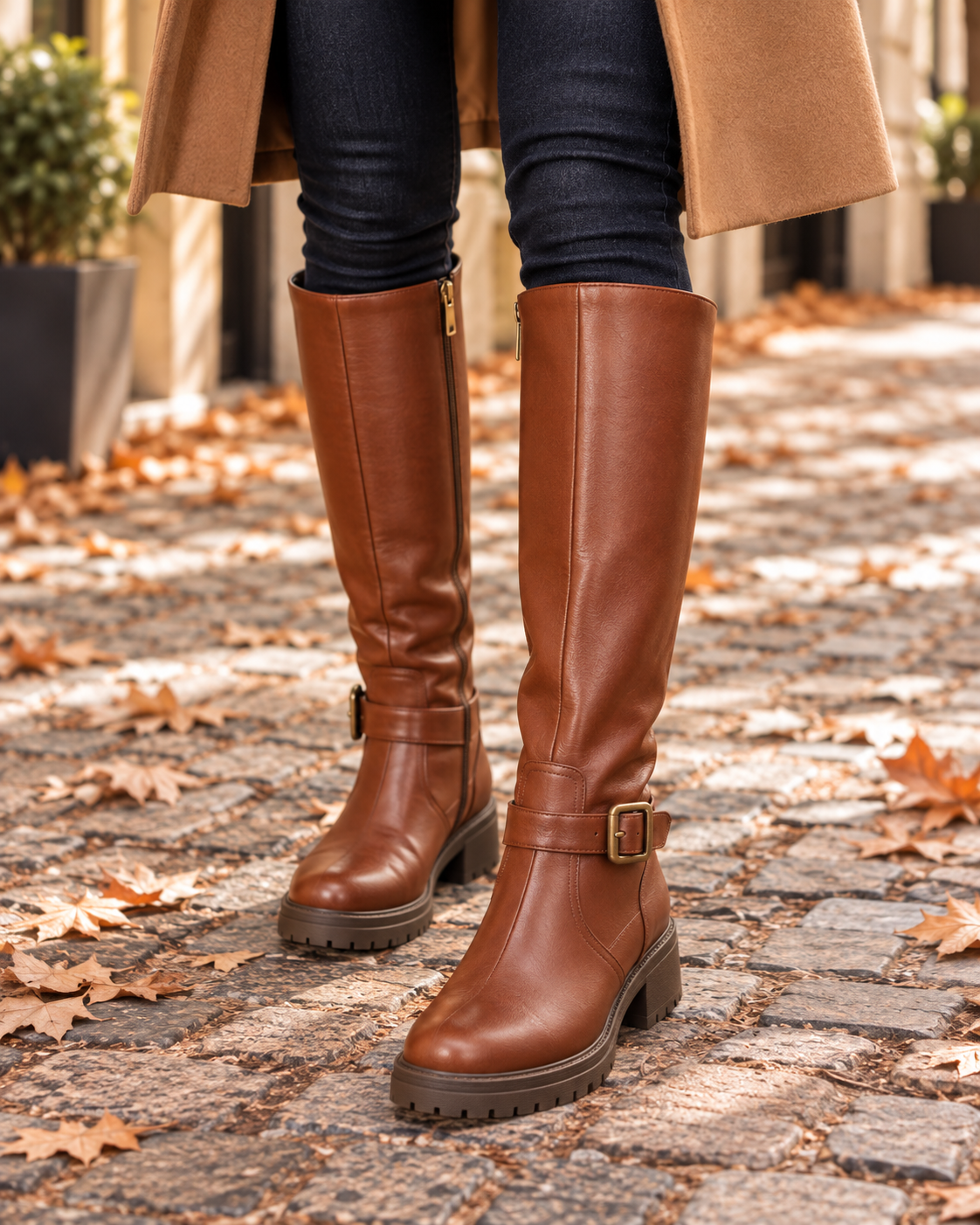 Botas altas Viola marrón coñac